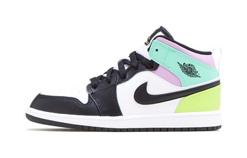 JORDAN 1 MID PASTEL BLACK TOE PS