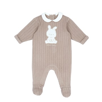 Lattee小兔-仿粗針針織有領後開兔裝