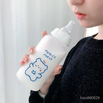 💥台灣出貨12H💥優質可愛奶嘴奶瓶水杯ins塑料成人兒童網紅帶吸管杯子女學生韓版便攜yj777
