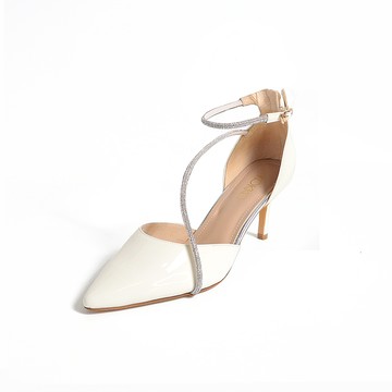 KOKKO唯美夢幻精緻水鑽細高跟鞋珍珠白