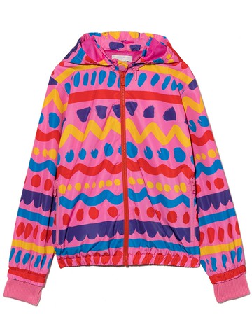 Stella McCartney Kids - abstract pattern-print jacket - kids - Polyester/Polyester - 12 - Pink