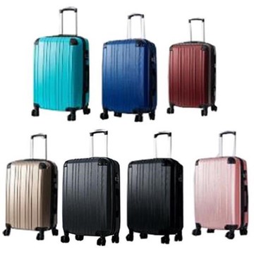 ~雪黛屋~TRAVELINES 24吋行李箱ABS可加大容量固定密鎖硬殼箱360度旋轉