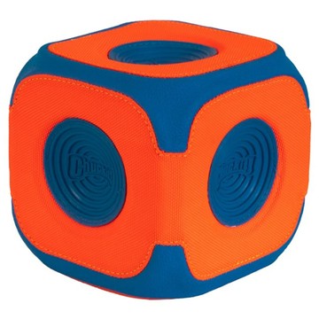 Chuckit 互動彈力骰子 專為接球遊戲而設計 橡膠材質 易於狗狗咬合設計  15.2 x 15.2 x 15.2cm  藍色 + 橘色  1個
