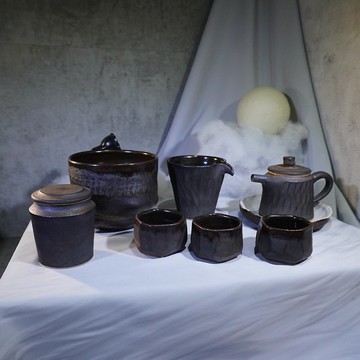 青灰末茶具組