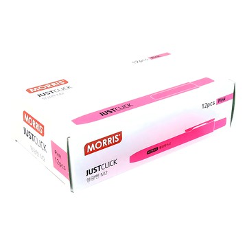 MORRIS Just Click 螢光筆 M2 12支 粉色 按壓式設計 方形筆頭 韓國製造