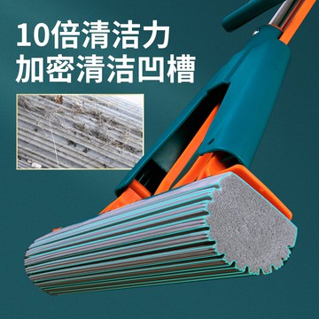 拖把海綿頭家用一拖凈衛生間免手洗大號對折式吸水膠棉拖布地拖