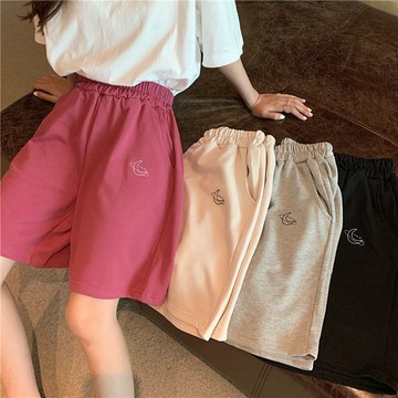 【🍒櫻桃大尺碼】女生大尺碼短褲 四分褲 運動五分褲 運動寬褲  高腰運動短褲 黑色高腰短褲 休閒寬褲 ins百搭學生