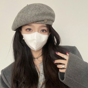 2023羊毛呢大頭圍貝雷帽女秋冬季新款韓版網紅顯臉小保暖畫家帽