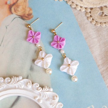 細工布花耳環 — 你的願望