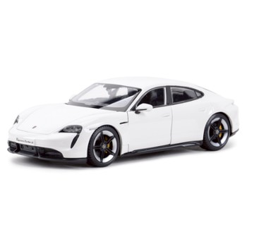 預購【遊戲家】Porsche 保時捷 Taycan Turbo S 合金汽車模型玩具車 - 白色