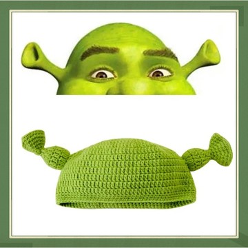 Shrek史瑞克手工毛線帽 怪物史萊克毛線帽  可愛觸角毛線帽  可愛搞怪頭套針織毛線帽 禮物
