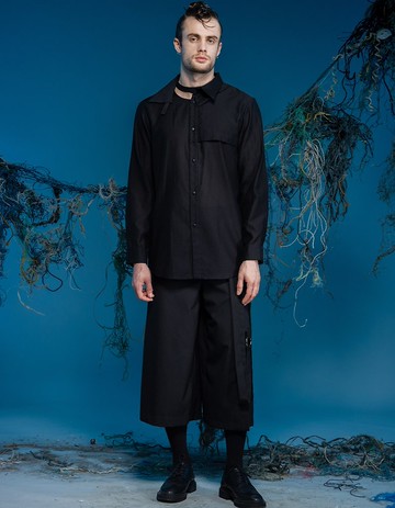 長袖襯衫/領口可變形/23AW-INF