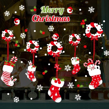 聖誕襪子pvc壁貼.45X60