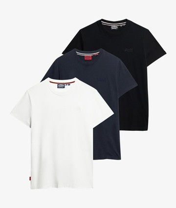 Superdry Men's Organic Cotton Essential Logo T-shirt Triple Pack Black Size: M
