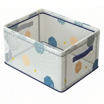 Mass 生活好物 卡通鋼架折疊收納箱  大號(40 x 30 x 20cm)  A七裏香 透明色  1個