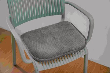 RICHOME紓絨乳膠防滑坐墊-灰43*38cm