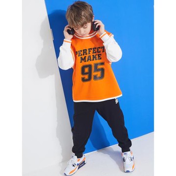 hoo男童運動套裝中大童球服連帽2件套兒童衛衣褲子男孩學生運動服