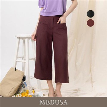 現貨【MEDUSA 曼度莎】率性小口袋棉麻混紡休閒長褲 - 2色（M-XL）｜休閒長褲 棉麻 亞麻 夏日涼感