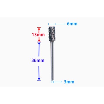 鎢鋼滾磨刀 研磨頭3*6mm 雙紋 鎢鋼磨頭 銑刀頭鎢鋼磨頭銑刀 旋轉銼磨頭鑽孔修邊切割滾刀合金 刻磨機小電磨機鋰電鑽頭