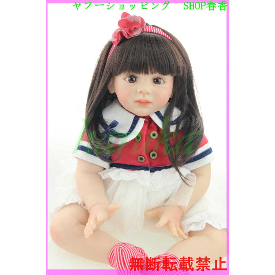 リボーンドール 人形 赤ちゃん 女の子 60cm シリコーン 布 ロングヘア