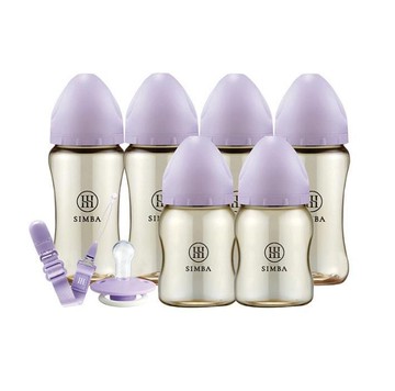 小獅王辛巴 咬咬喝喝進階組！新生起手包(扭扭奶嘴組)(夜光／紫芙) 2532元