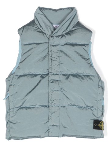 Stone Island Junior - Compass-badge padded gilet - kids - Polyamide/Polyamide/Polyurethane Resin/Polyester/Down - 12 yrs - Blue