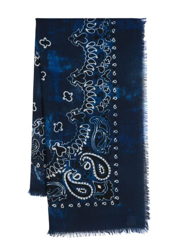Destin - Jil tie-dye print wool scarf - men - Wool - One Size - Blue