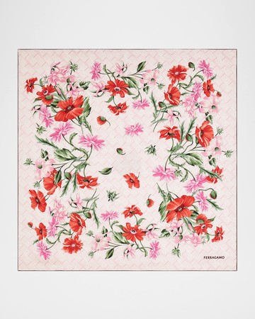 Monoflow Floral-Print Satin Scarf