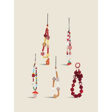 SIMI原創新年手機鏈珠鏈禮物卡通手機掛繩DIY相機鏈條掛件可愛