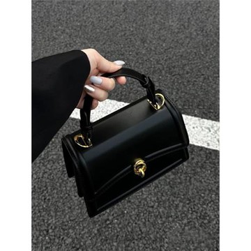 法國MK鎖扣小方包女2025新款高級感真皮手提包流行百搭單肩斜挎包