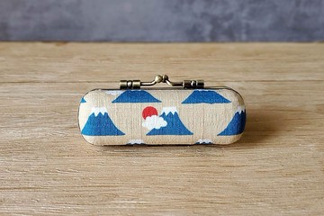 限量款 奶茶色 富士山 ∣ 日本布∣ 口金印章盒/單章盒