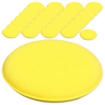 葉子小舖 車用海綿 圓形洗車海綿 1.5 x 10cm 壓邊 50個  黃色