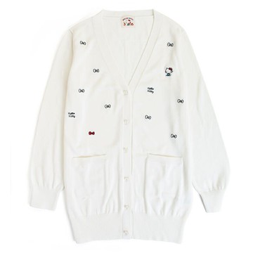 【震撼精品百貨】Hello Kitty 凱蒂貓 Hello Kitty 凱蒂貓-凱蒂貓針織外套-長版白 震撼日式精品百貨