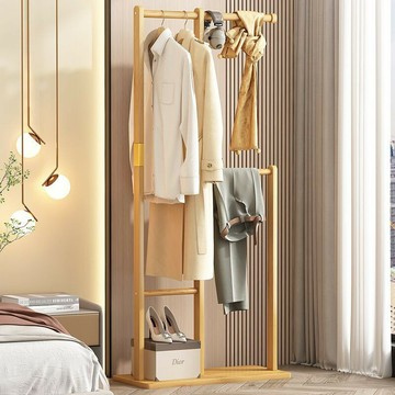 公司貨 免運附發票 實木簡約掛衣架衣架落地家用簡易衣帽架客廳臥室置物架立式衣服 工廠直銷 快速出貨CH8888