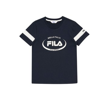 FILA KIDS 童短袖圓領T恤-丈青 1TEA-4402-NV
