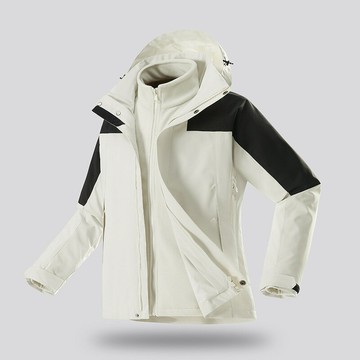 秋冬季新款三合一戶外沖鋒衣男女款連帽可拆卸保暖防風防水登山服