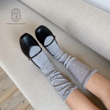 【現貨】素色 泡泡襪 推推襪 堆堆襪 薄襪 大腿襪 女生 襪子 襪 韓國 長襪  D247