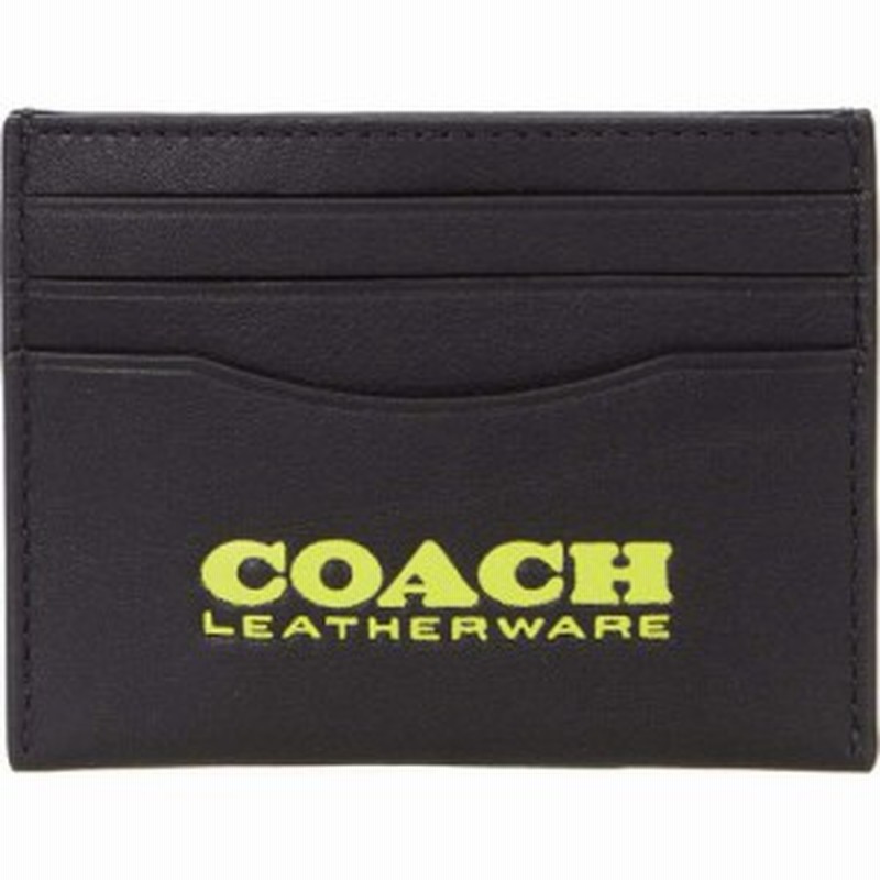 全てのアイテム Case Card Flat カードケース 名刺入れ メンズ Coach コーチ Coach Black Neon Leather 財布 ケース Avaodisha Org
