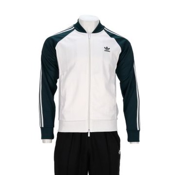 Adidas SST TT 男款 白綠色 電繡 立領 三條線 修身 運動 外套 JY1293