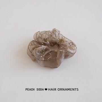 美出高級感~歐根紗發圈閃鉆質感氣質發繩網紅網紗頭繩皮筋頭飾韓