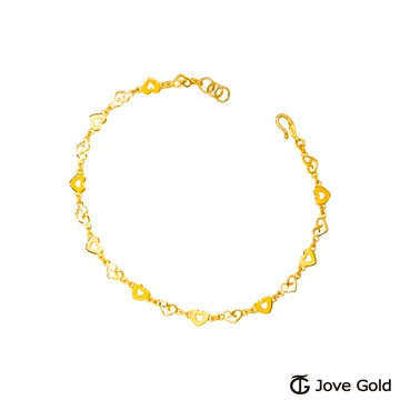 【JoveGold漾金飾】 女孩日記黃金手鍊-雙面設計