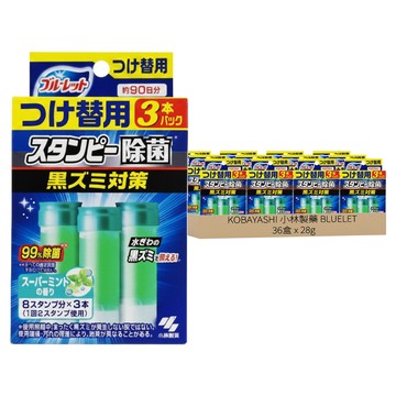 KOBAYASHI 小林製藥 BLUELET 馬桶清潔芳香凝膠補充條 超級薄荷 3入  84g  36盒
