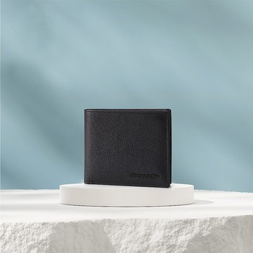 【男生禮物/24H速出貨】皮夾/真皮短夾 雙鈔票 拉鍊上翻 9卡夾