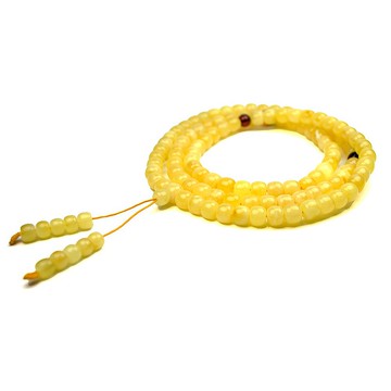 【正佳珠寶】蜜蠟琥珀 頂級蘋果形白金滿蜜  蜜蠟念珠佛珠 6mm