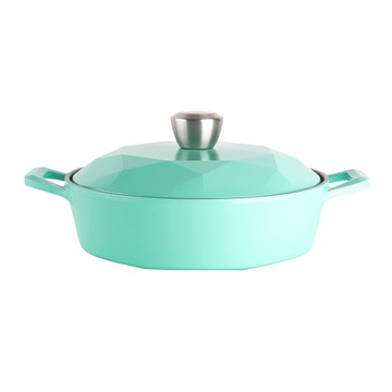 Carat系列淺湯鍋24cm-Tiffany藍+合金蓋