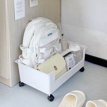 隔日到貨🔥多功能滾輪書箱 可移動桌下書箱 附輪書箱 可移動書盒 學生收納箱 帶輪收納箱 滑輪收納盒 書本收納箱 書籍收納