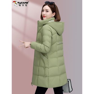 啄木鳥冬裝女士中長款羽絨棉服2026新款爆款冬季棉襖加厚棉衣外套