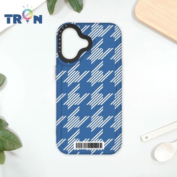 TRON IPhone 16 條紋千鳥紋 防摔太空載具殼 透黑 軟硬 手機殼