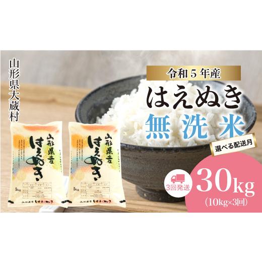 ふるさと納税 山形県 大蔵村 令和5年産 大蔵村 はえぬき  定期便 30kg （10kg×1か月間隔で3回お届け）