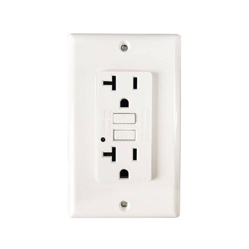 美式GFCI漏電保護插座 開關插座牆壁 智慧帶LED燈插座斷電器 插座漏電自動斷電保護